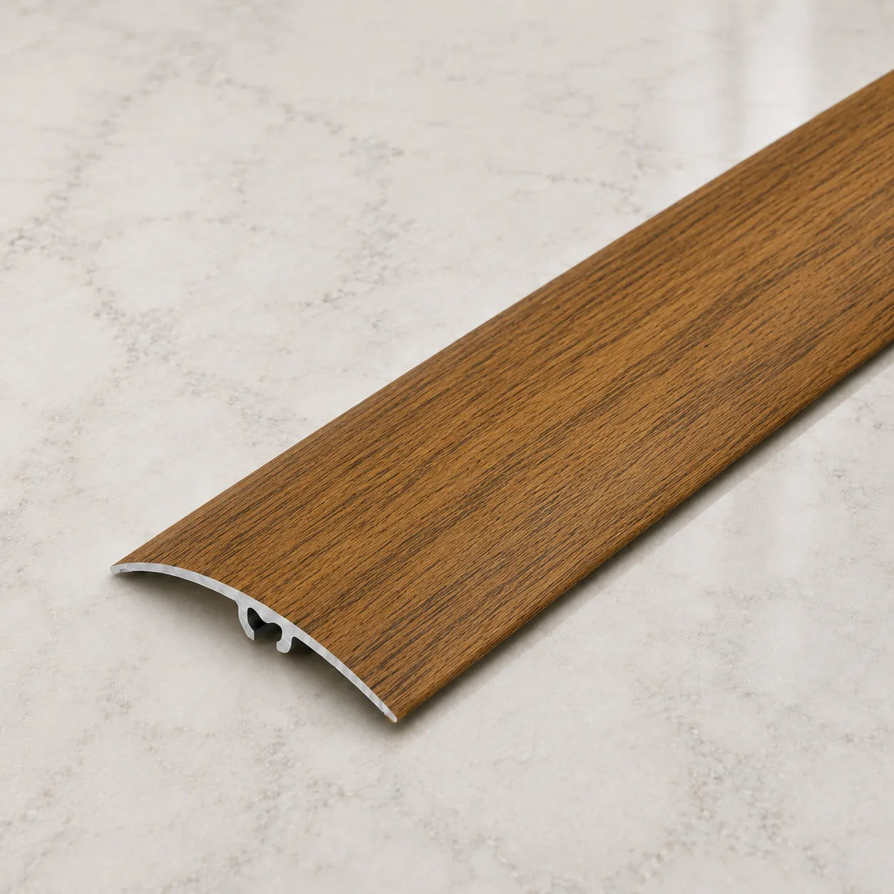 50mm Wood Effect Aluminium Door Threshold Strip in Chestnut